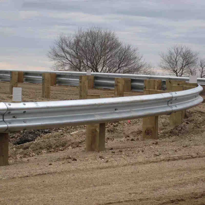 Guardrail Beam With Wooden Post